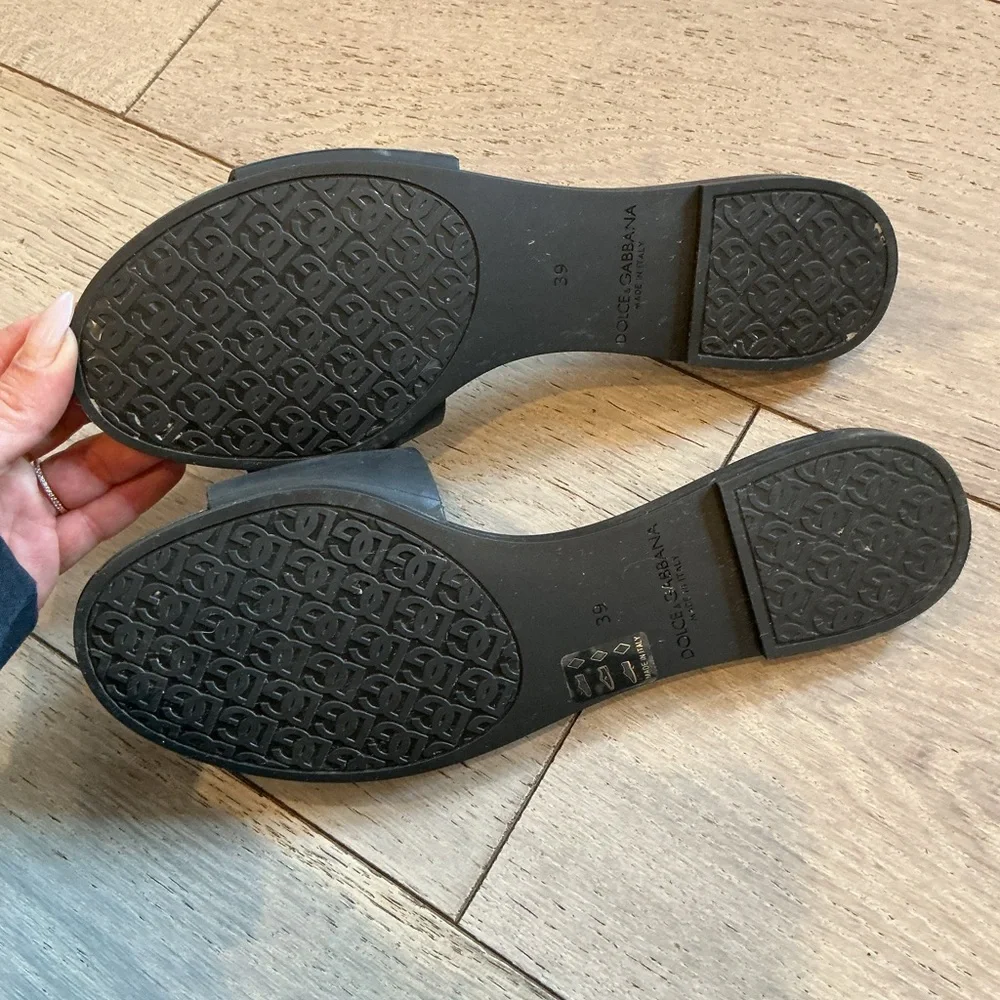 Dolce & Gabbana Matte Black Logo Cutout Slide Sandal - Picture 4 of 4
